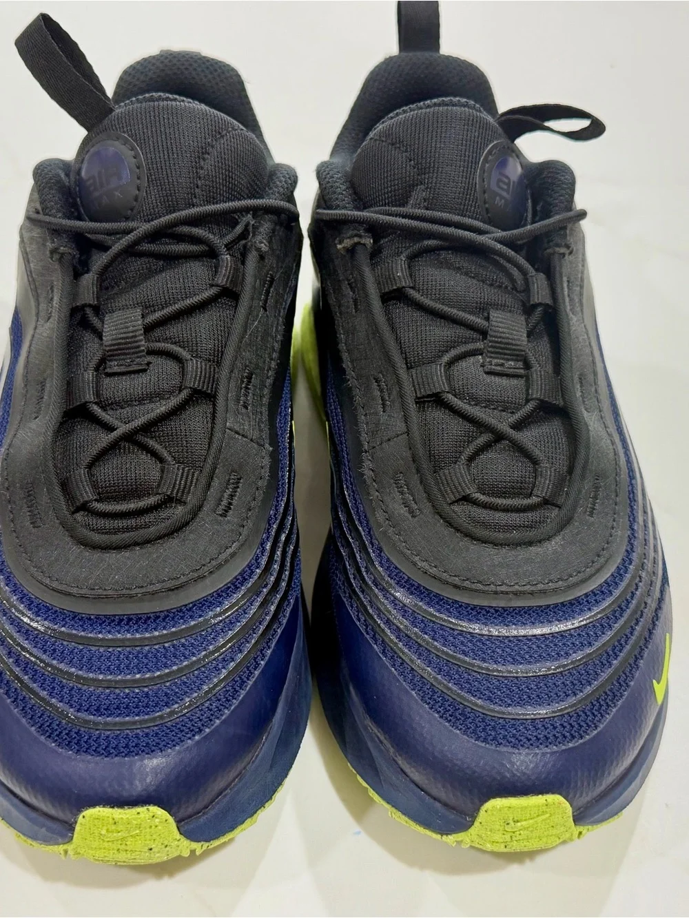Nike Air Max Fire PS Blackened Blue Volt Sneakers Size 3Y Youth EUC w/ Box